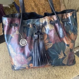 Patricia Nash artisan richly colored tooled leather tote Like new SOLD OUT